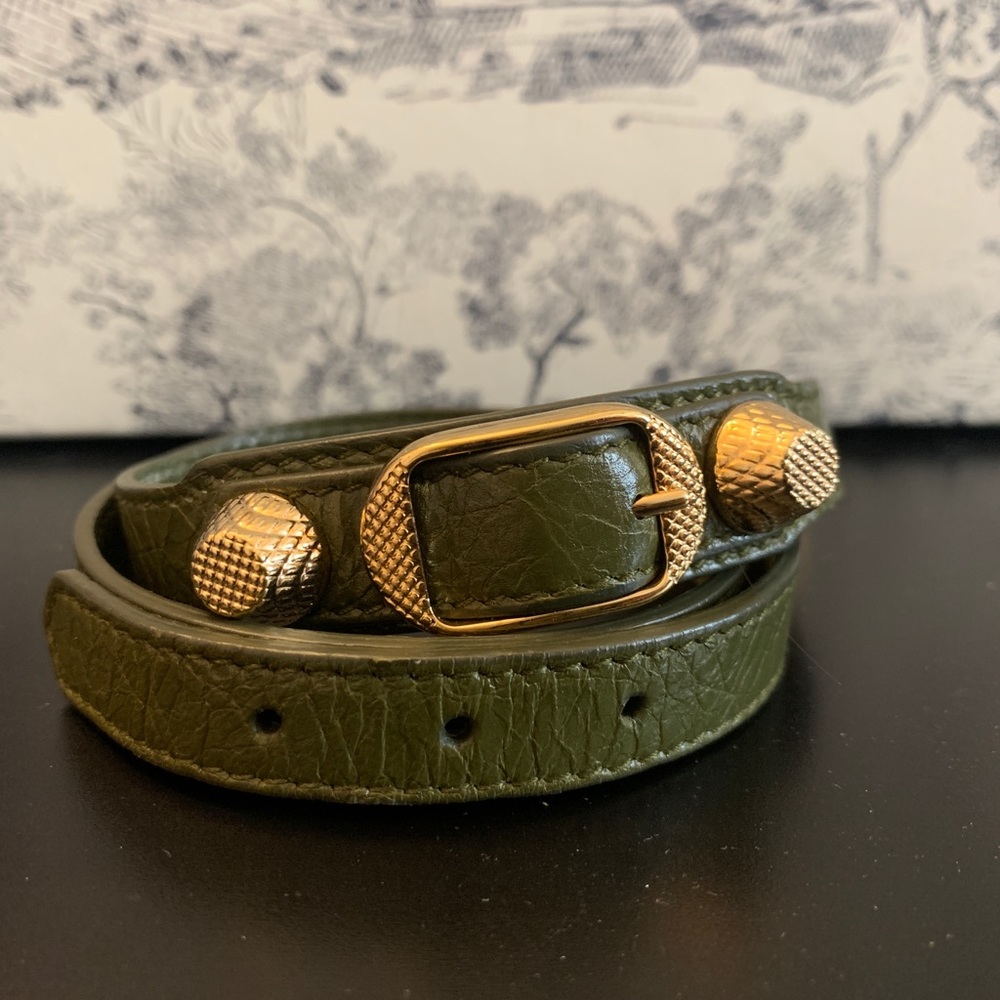 Balenciaga Classic Leather Wrap Bracelet
